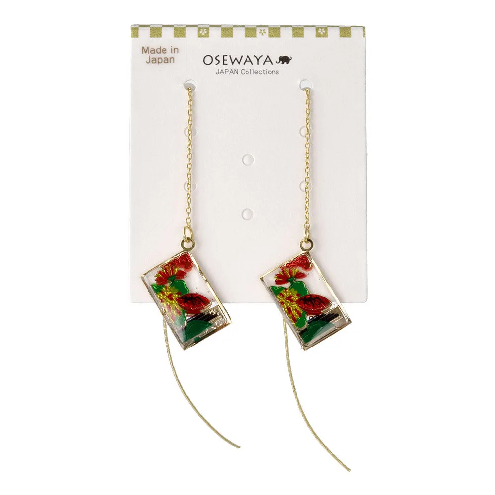 Hanafuda Card Threader Earrings