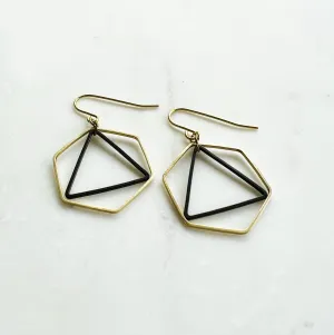 Hexagon and Triangle Earrings