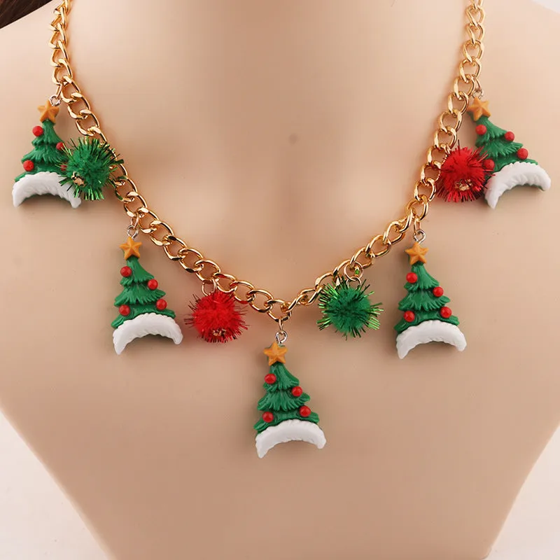 Holiday Charm Necklace – Christmas Stockings, Puddings, and Gingerbread House Pendants