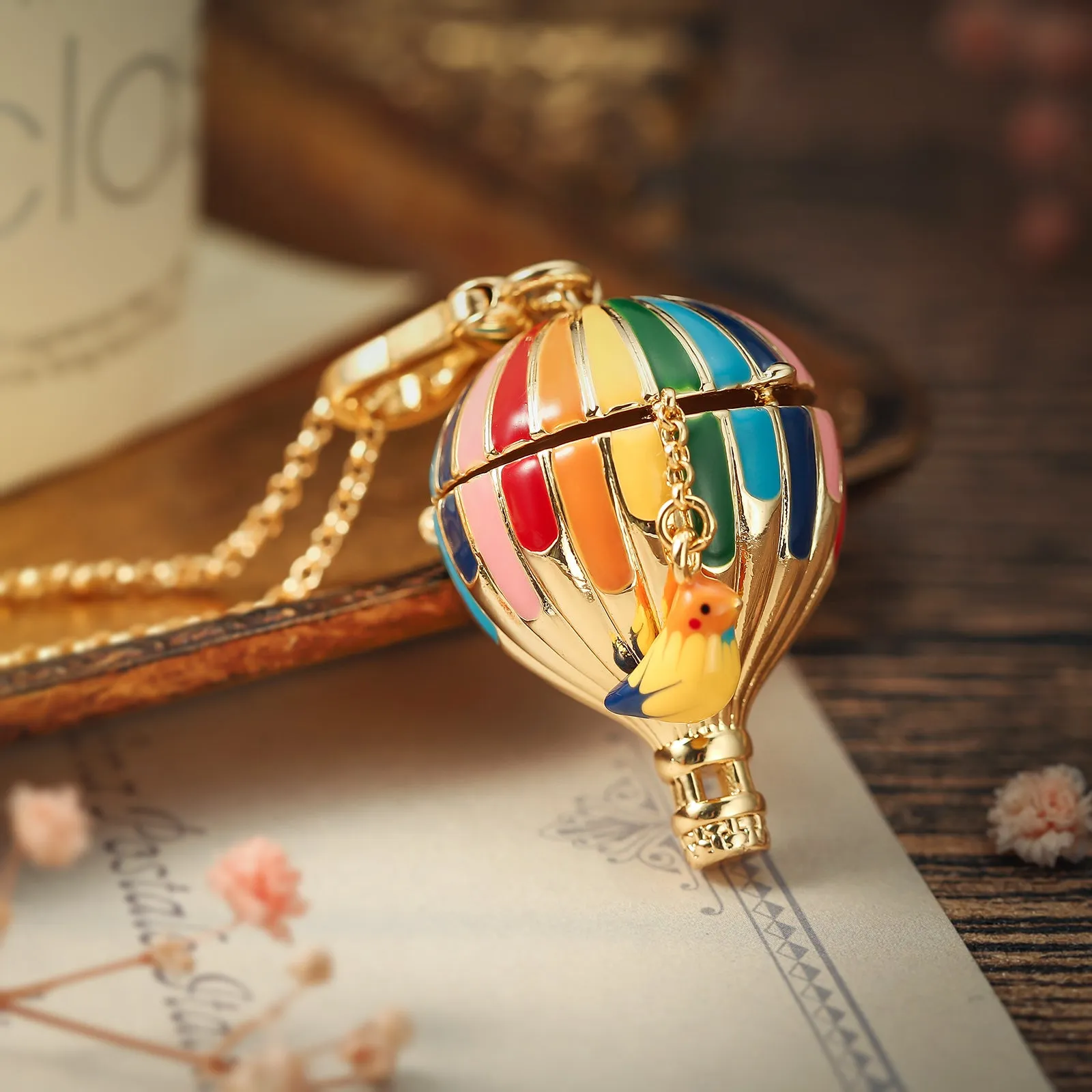 Hot Air Balloon Pendant Necklace