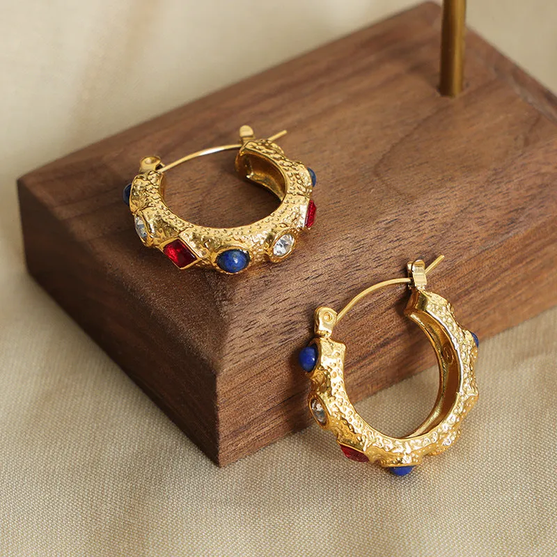 Luxurious French-inspired Geometric Gold-Plated Earrings for Elegant Women