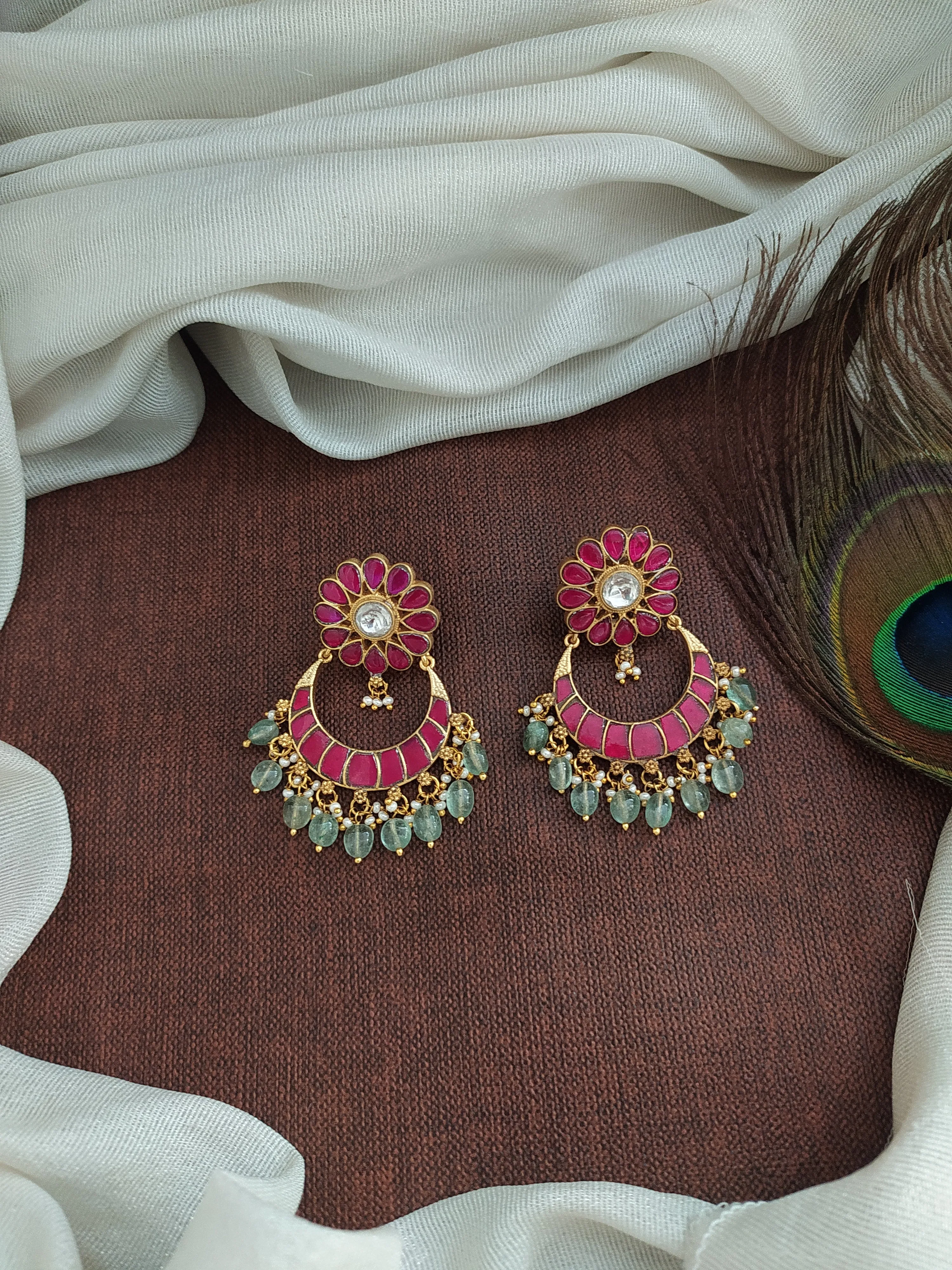 Luxurious Grandeur Jadau Kundan Chandbali Earring