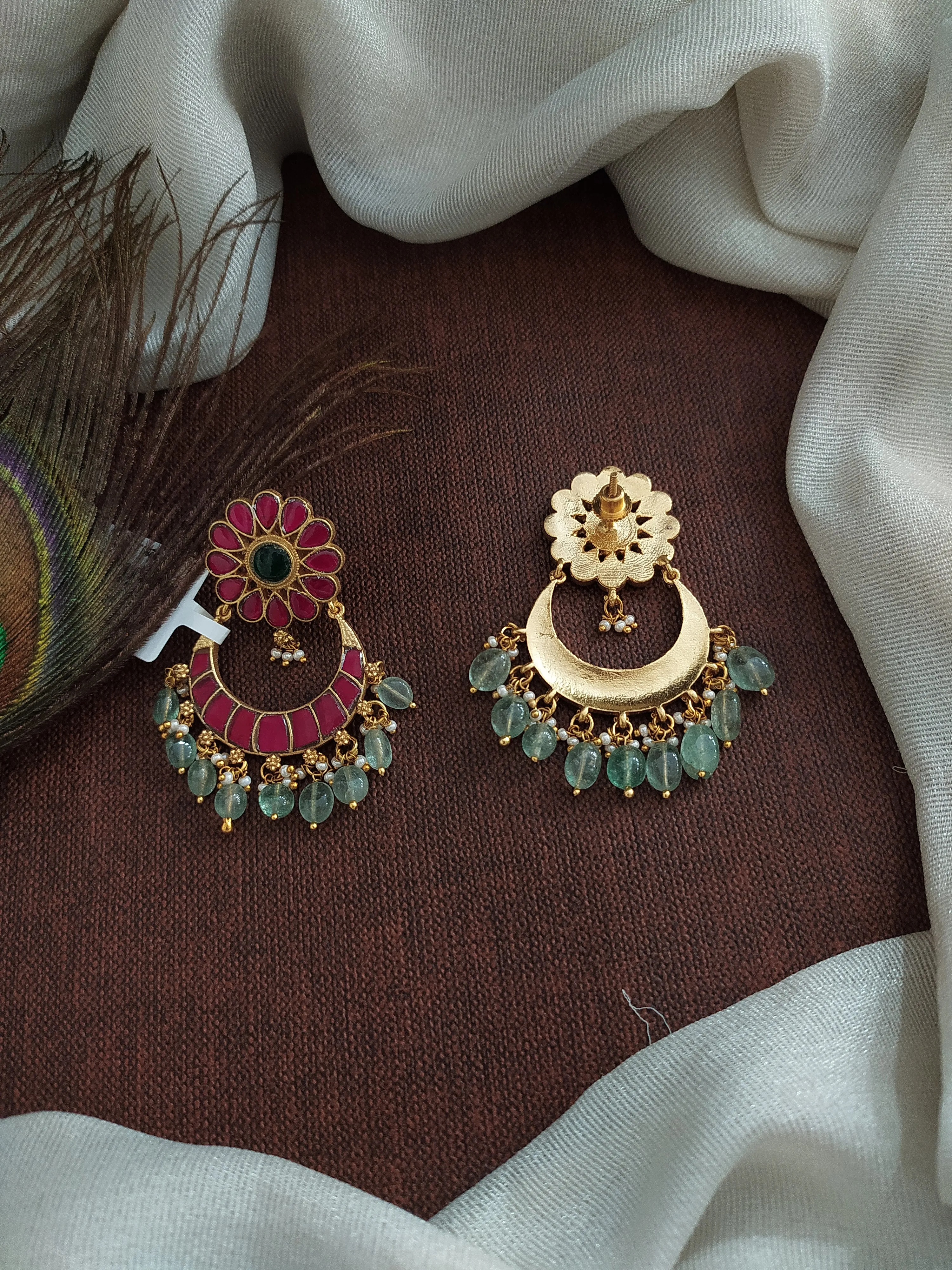 Luxurious Grandeur Jadau Kundan Chandbali Earring