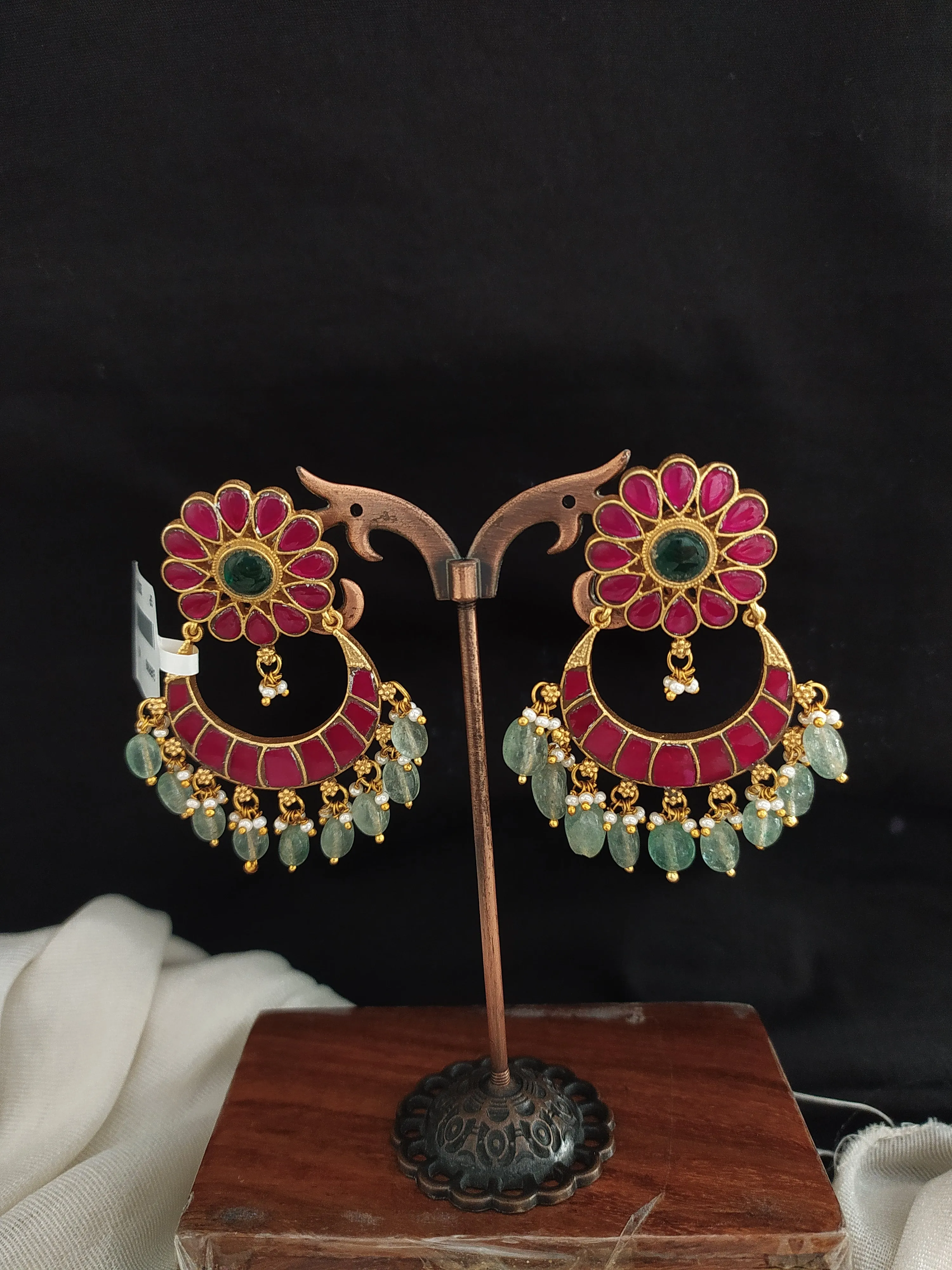 Luxurious Grandeur Jadau Kundan Chandbali Earring