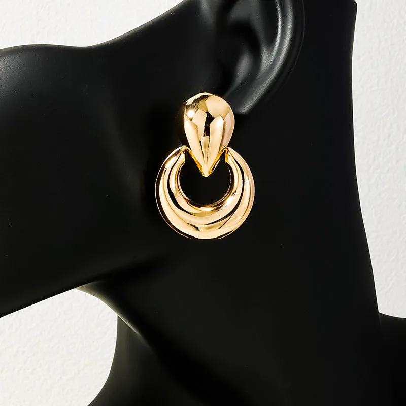 Luxurious Metal Water Drop Earrings - Vienna Verve Collection