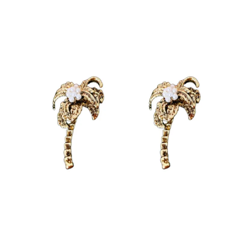 Luxurious Tree Geometric Alloy Electroplating Earrings