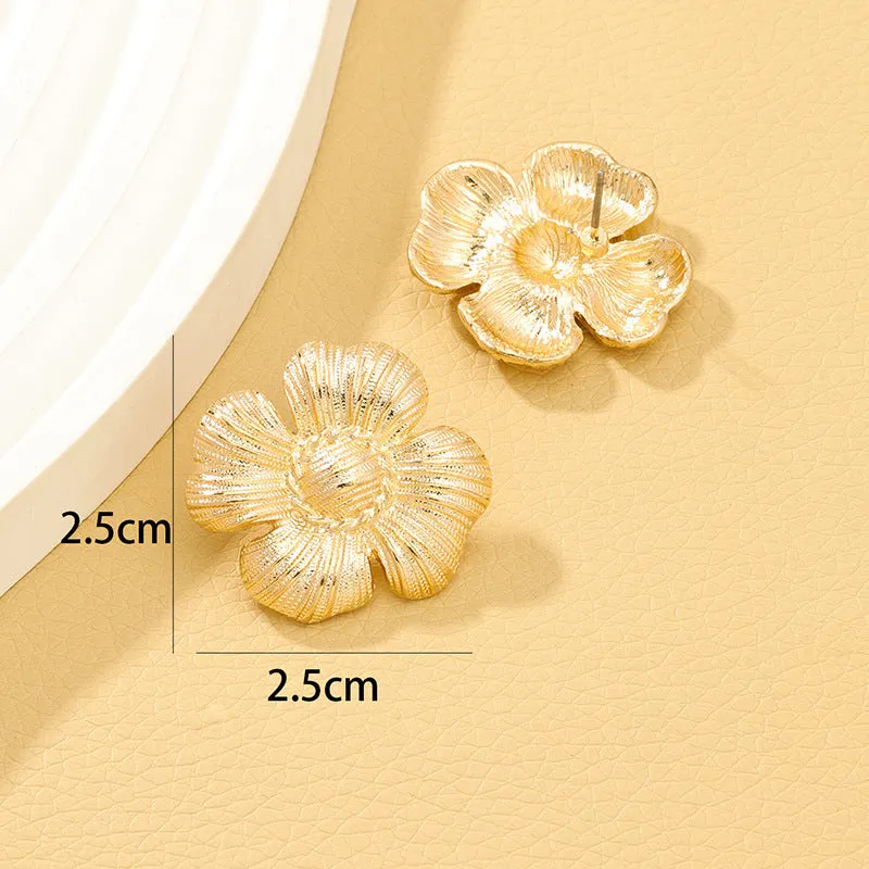 Luxurious Vienna Verve Metal Flower Statement Earrings