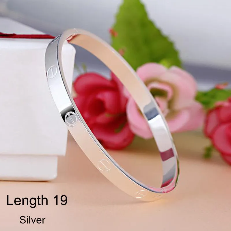 Luxury Stainless Steel Cuff Crystal Buckle Love Charm Bracelet For Women