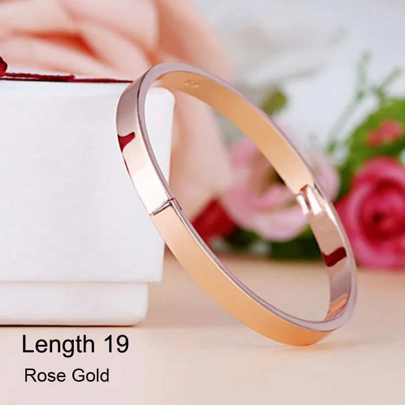 Luxury Stainless Steel Cuff Crystal Buckle Love Charm Bracelet For Women