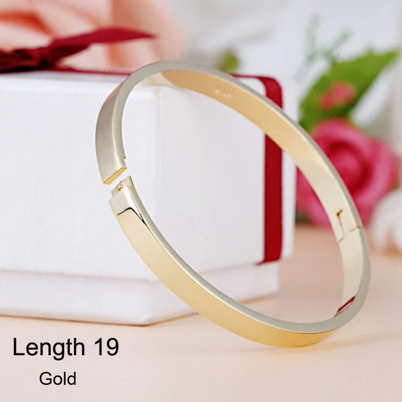 Luxury Stainless Steel Cuff Crystal Buckle Love Charm Bracelet For Women