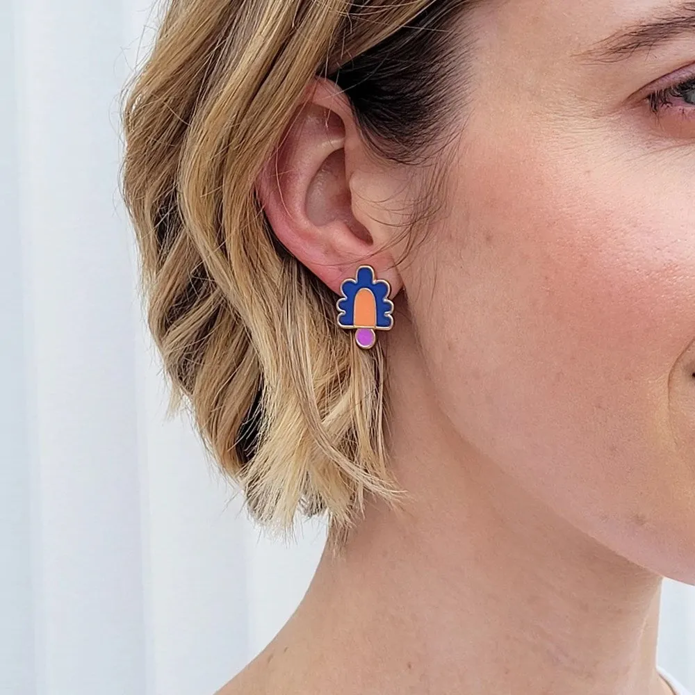 Middle Child: Hive Earrings Electric Blue