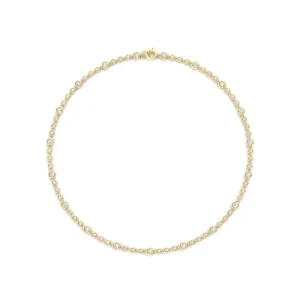 Mini Bezel-Set Diamond Anklet Chain