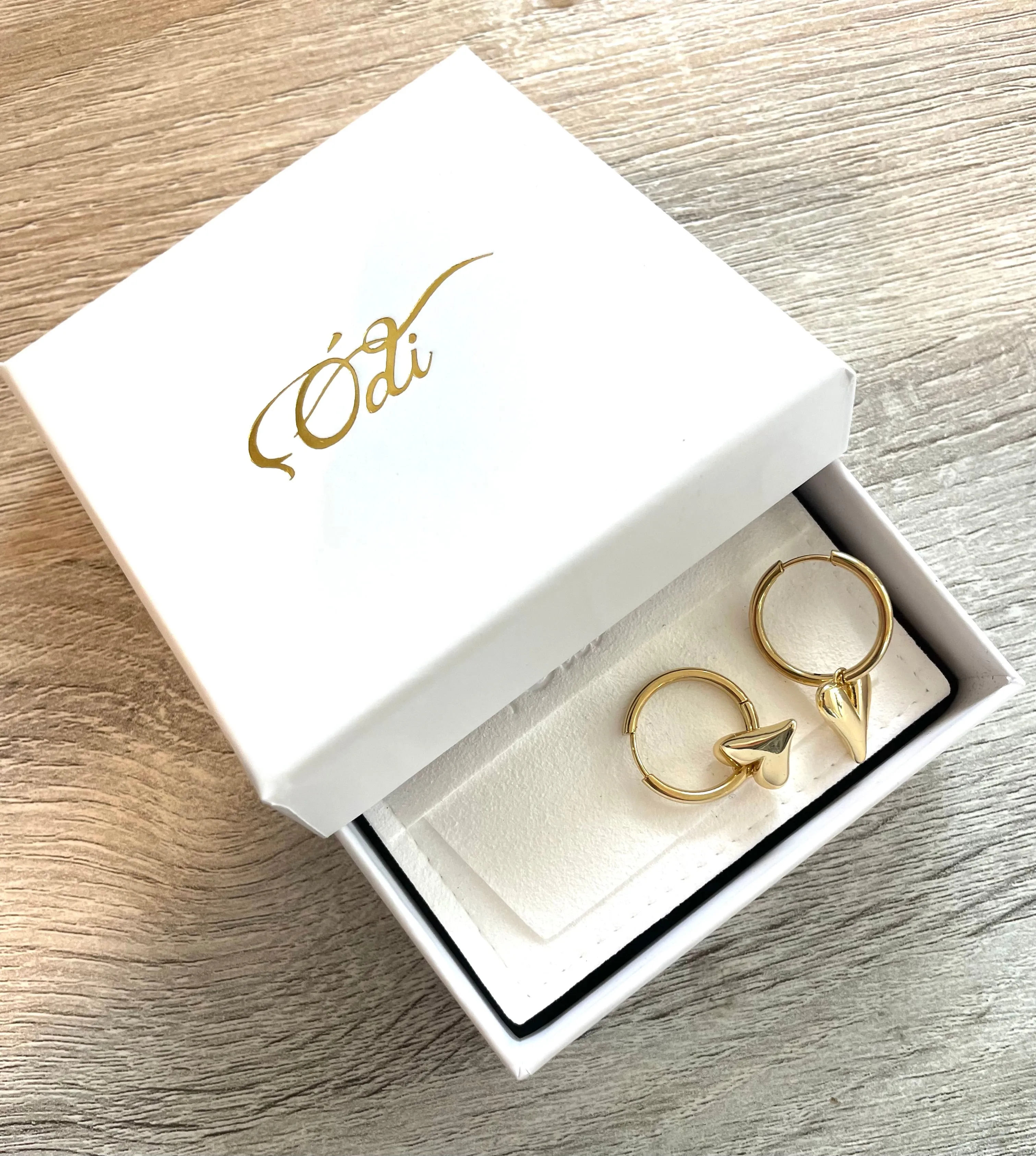 Modern Hearts- Hoops Earrings  in Gold