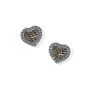 Neptune's Rings Woven Heart Post Earrings