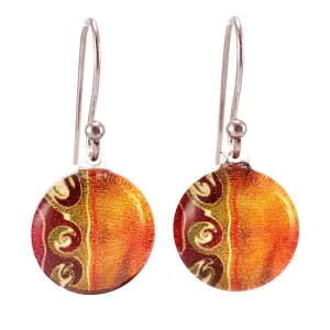 Orange 3 Waves Earrings