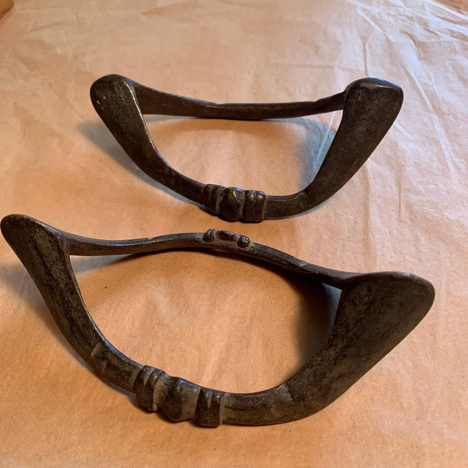 Pair of Antique Bronze Anklets, Dogon