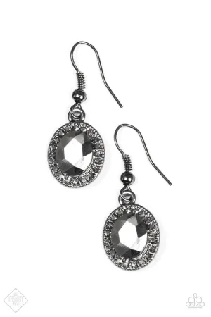 Paparazzi Earring ~ Knockout Shimmer - Black