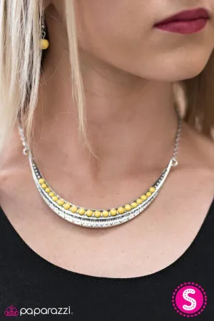 Paparazzi Necklace ~ Desert Drifter - Yellow