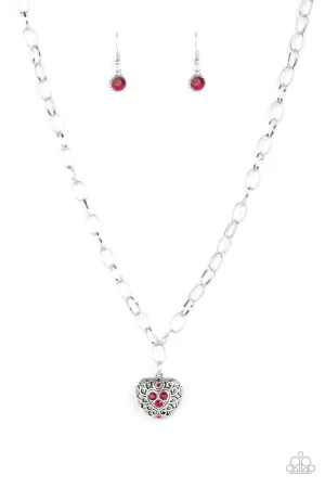 Paparazzi Necklace ~ No Love Lost - Red