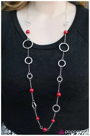 Paparazzi Necklace ~ Ring My Bell - Red