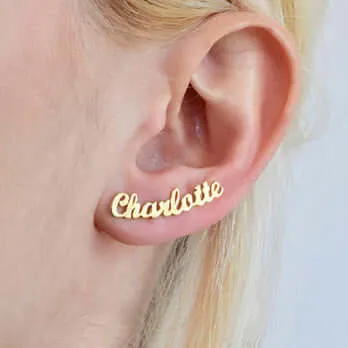 Personalized Stainless Steel Name Stud Earrings