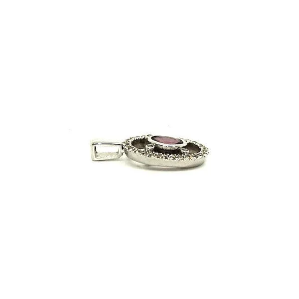 Pink Sapphire And Diamond Space Halo Pendant Ad No.0530