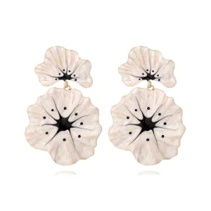 Pre Order:  Alloy Drip Oil Flower Earrings