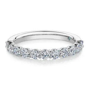 Premium Laboratory Created Diamond, 0.90 carat TW round brilliant wedding or eternity band in platinum