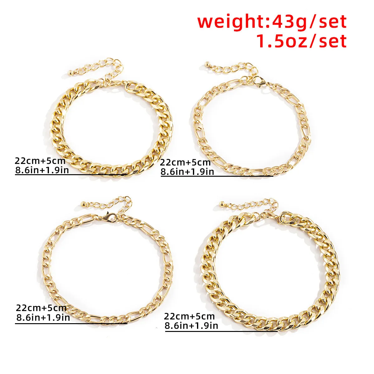 Punk Simple Metallic Thin Chain Anklet