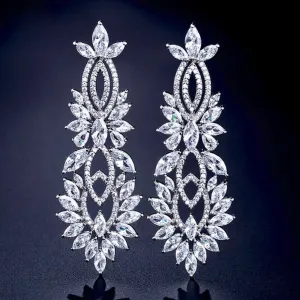 "Giselle" - Silver Cubic Zirconia Bridal Earrings