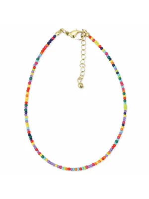 Rainbow Beaded Anklet