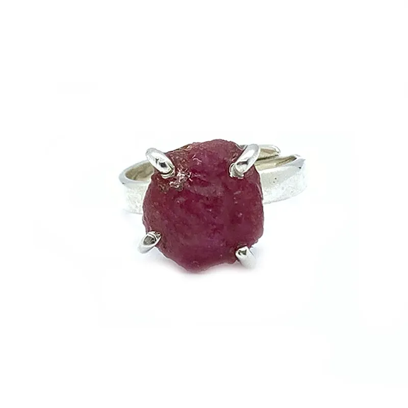 Raw Ruby Quartz Gypsy Ring