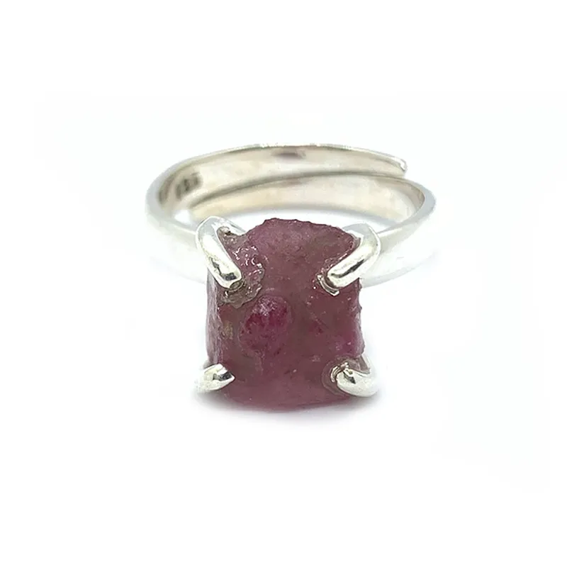 Raw Ruby Quartz Gypsy Ring