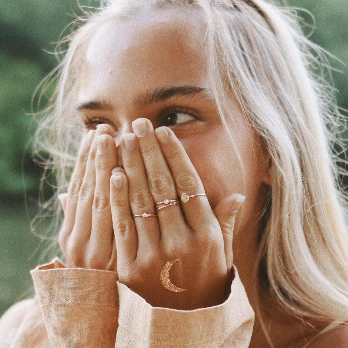 Rising Sun Dainty Gold Ring