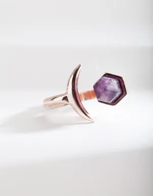 Rose Gold Semi-Precious Amethyst Ring