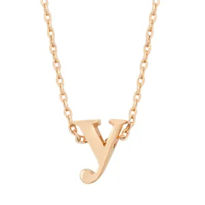 Rosegold Finish Initial Y Pendant