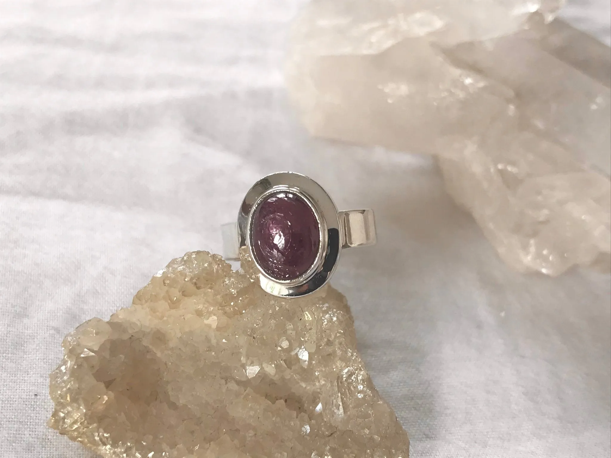 Ruby Ansley Ring - Small Oval (Cabochon)