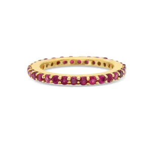 Ruby Eternity Band Ring (1.75 ct.) 4-Prongs Setting in 14K Gold