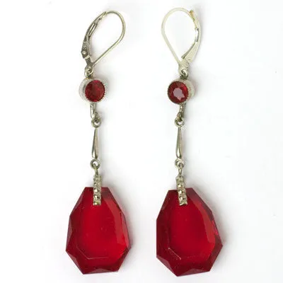 Ruby Pendant Earrings