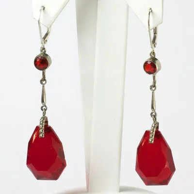 Ruby Pendant Earrings