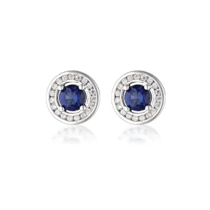 SAPPHIRE HALO EARRINGS