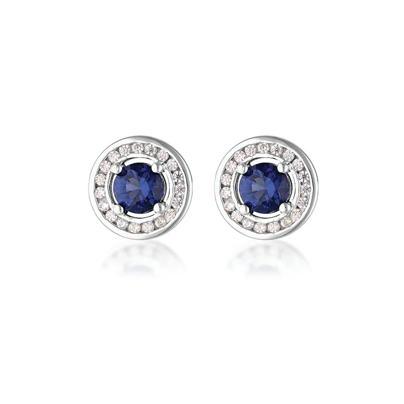 SAPPHIRE HALO EARRINGS