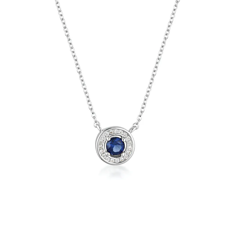 SAPPHIRE HALO NECKLACE