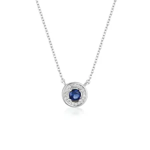 SAPPHIRE HALO NECKLACE