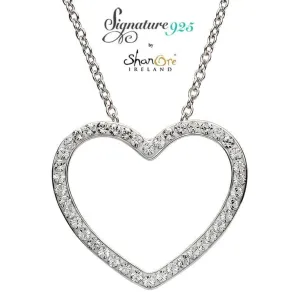 Signature 925 Collection Silver Heart Shape Pendant Necklace