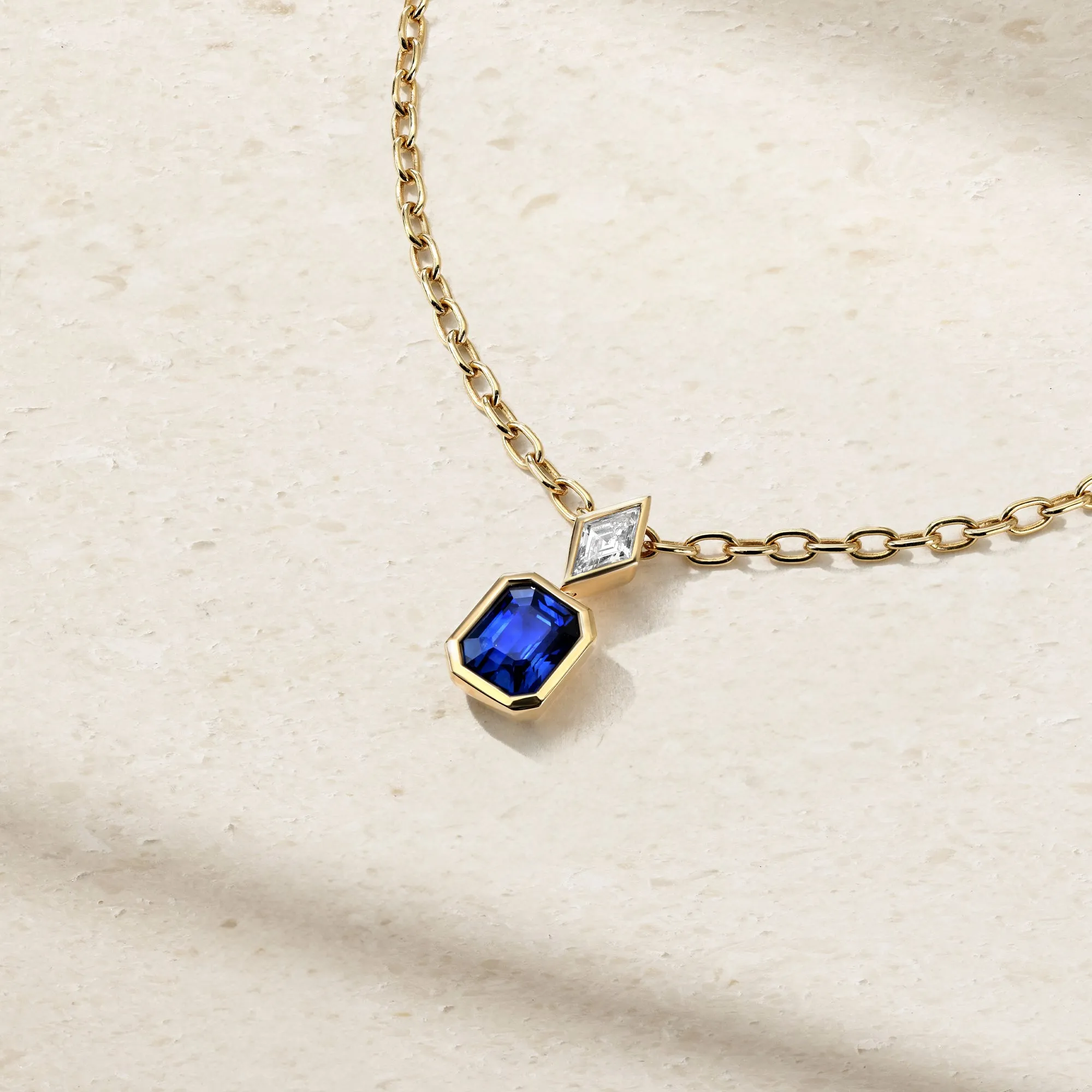 Silky Sapphire and Diamond Pendant