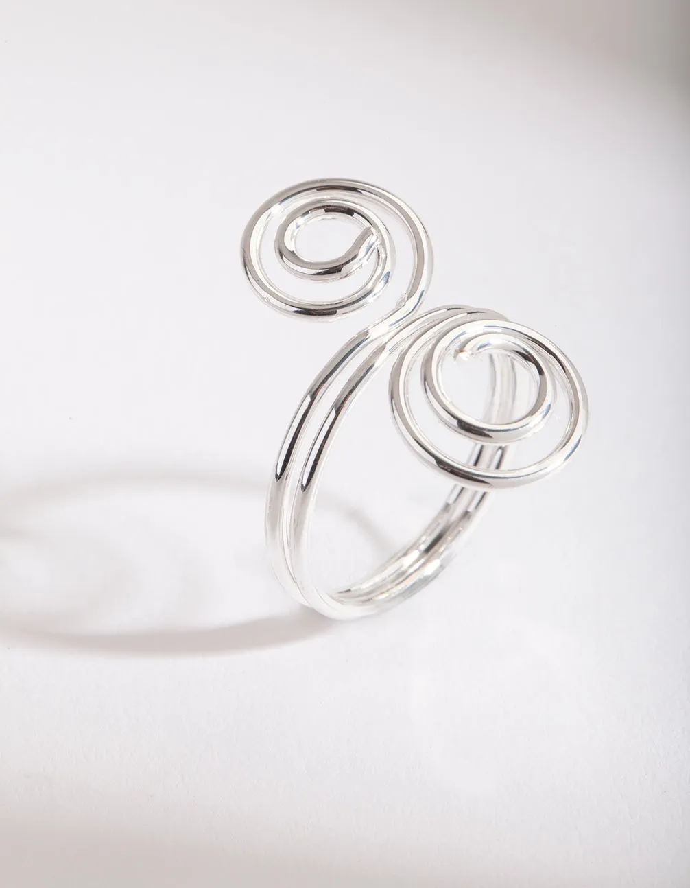 Silver Double End Swirl Ring