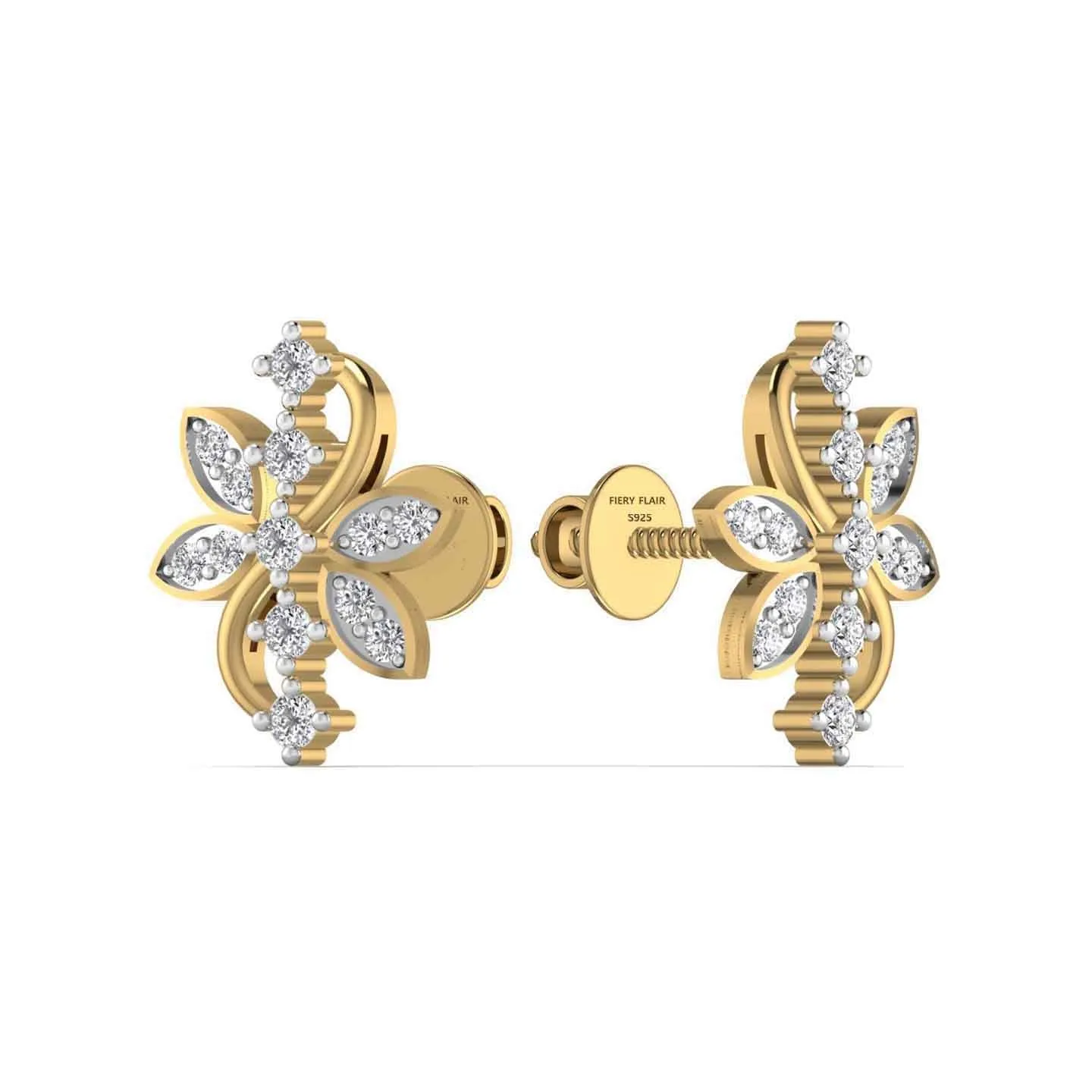 Silver Floral Opulence Stud Earrings