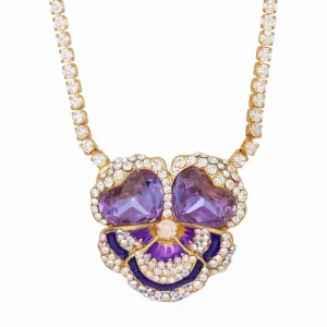 Single Crystal Pansy Necklace