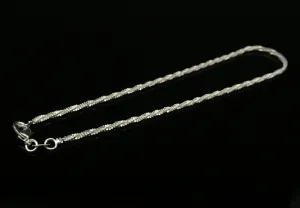 Small Hemp Rope Sterling Silver Anklet Bracelet